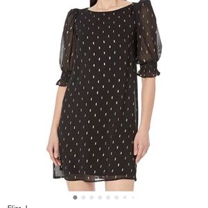 Eliza J Black Dress with Gold Accents